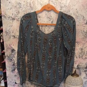 Sonoma Blue Floral Women's Blouse